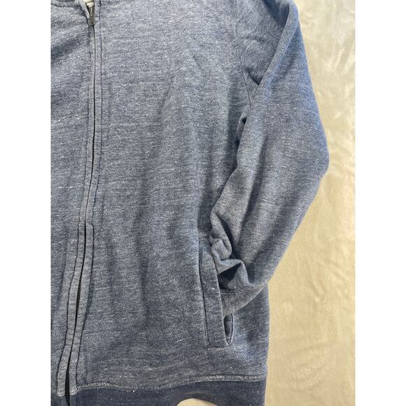 Everlane Mens Hooded Zip Up Heather Blue Sweater XL - Picture 4 of 10